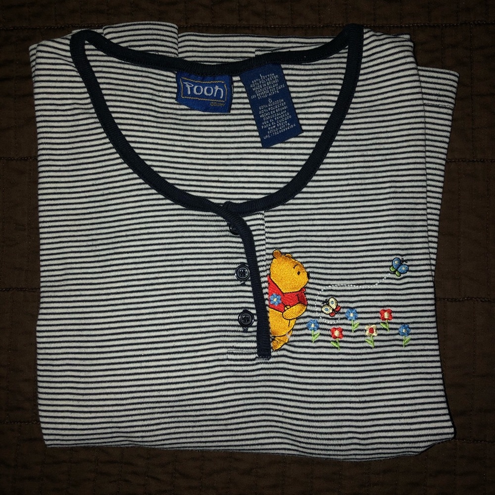 Pooh Button Top